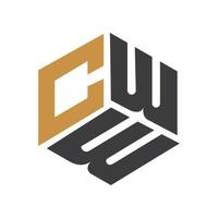 iniziale lettera cw logo o bagno logo vettore design modello