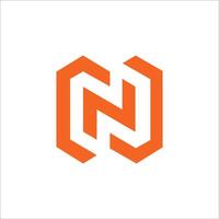 iniziale lettera cn o nc logo vettore design modello