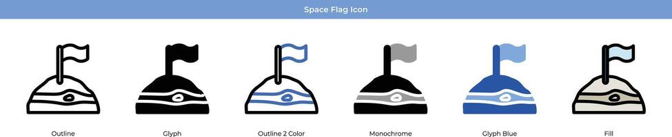 spazio bandiera icona impostato vettore
