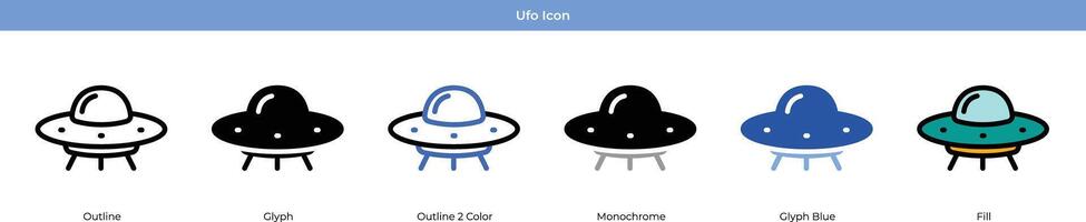 set di icone ufo vettore