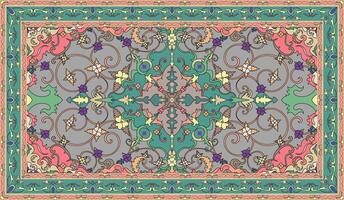 colorato ornamentale vettore design per tappeto, tapis, yoga stuoia. geometrico etnico clipart. arabo ornamentale tappeto con decorativo elementi.persian tappeto,