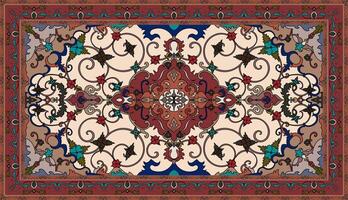 colorato ornamentale vettore design per tappeto, tapis, yoga stuoia. geometrico etnico clipart. arabo ornamentale tappeto con decorativo elementi.persian tappeto,