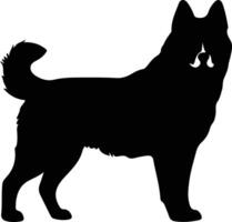 akita nero silhouette vettore