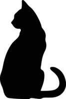 khao manee gatto silhouette ritratto vettore