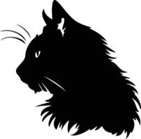 nebelung gatto silhouette ritratto vettore