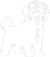 dandy dinmont terrier schema silhouette vettore