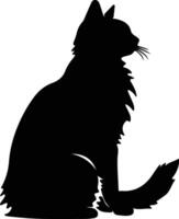 americano bobtail gatto nero silhouette vettore
