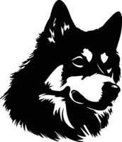 alaskan malamute nero silhouette vettore