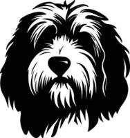 tibetano terrier silhouette ritratto vettore