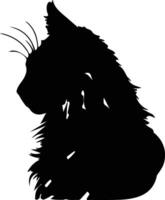 ragamuffin gatto silhouette ritratto vettore