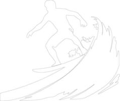 surfer schema silhouette vettore