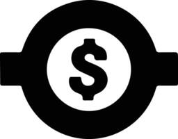 dollaro cartello icona nero silhouette vettore