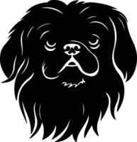 pekingese silhouette ritratto vettore