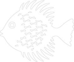 Blowfish schema silhouette vettore