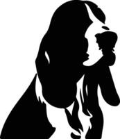 bassetto cane da caccia nero silhouette vettore