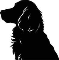 ragazzo spaniel nero silhouette vettore