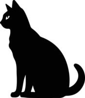 certosino gatto nero silhouette vettore