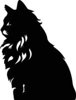 Maine coon gatto nero silhouette vettore