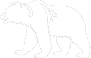 grizzly orso schema silhouette vettore