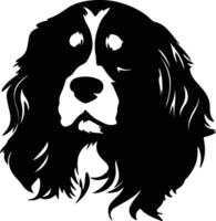 cavaliere re charles spaniel nero silhouette vettore