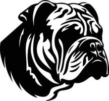 bulldog silhouette ritratto vettore