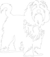 vecchio inglese cane da pastore schema silhouette vettore