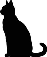 certosino gatto nero silhouette vettore