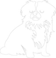 tibetano spaniel schema silhouette vettore