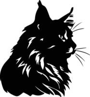 Maine coon gatto silhouette ritratto vettore