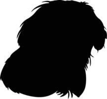 pekingese silhouette ritratto vettore