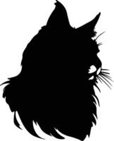 Maine coon gatto silhouette ritratto vettore