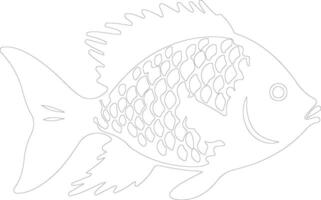 sunfish schema silhouette vettore