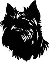 tumulo terrier nero silhouette vettore