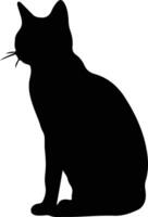 europeo capelli corti gatto nero silhouette vettore