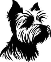 yorkshire terrier nero silhouette vettore