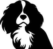 cavaliere re charles spaniel nero silhouette vettore