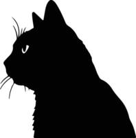 Britannico capelli corti gatto silhouette ritratto vettore