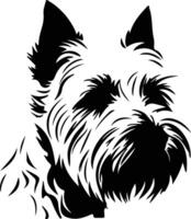 ovest montanaro bianca terrier silhouette ritratto vettore