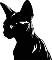 peterbald gatto silhouette ritratto vettore