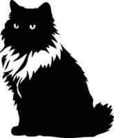 himalayano punto colore persiano gatto nero silhouette vettore