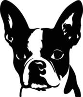 boston terrier nero silhouette vettore