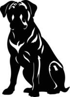 bullmastiff nero silhouette vettore