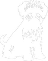 dandy dinmont terrier schema silhouette vettore