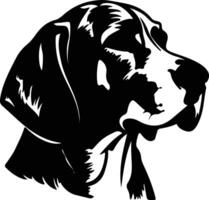 inglese cane da volpe silhouette ritratto vettore