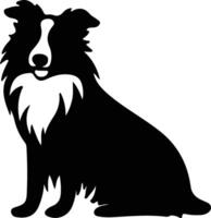 collie nero silhouette vettore