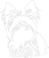 yorkshire terrier schema silhouette vettore