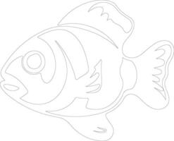 pesce pagliaccio schema silhouette vettore