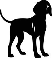 osso rosso coonhound nero silhouette vettore