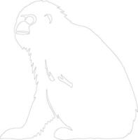 siamang schema silhouette vettore