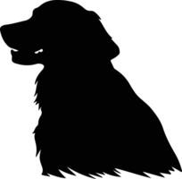 rivestito piatto cane da riporto nero silhouette vettore